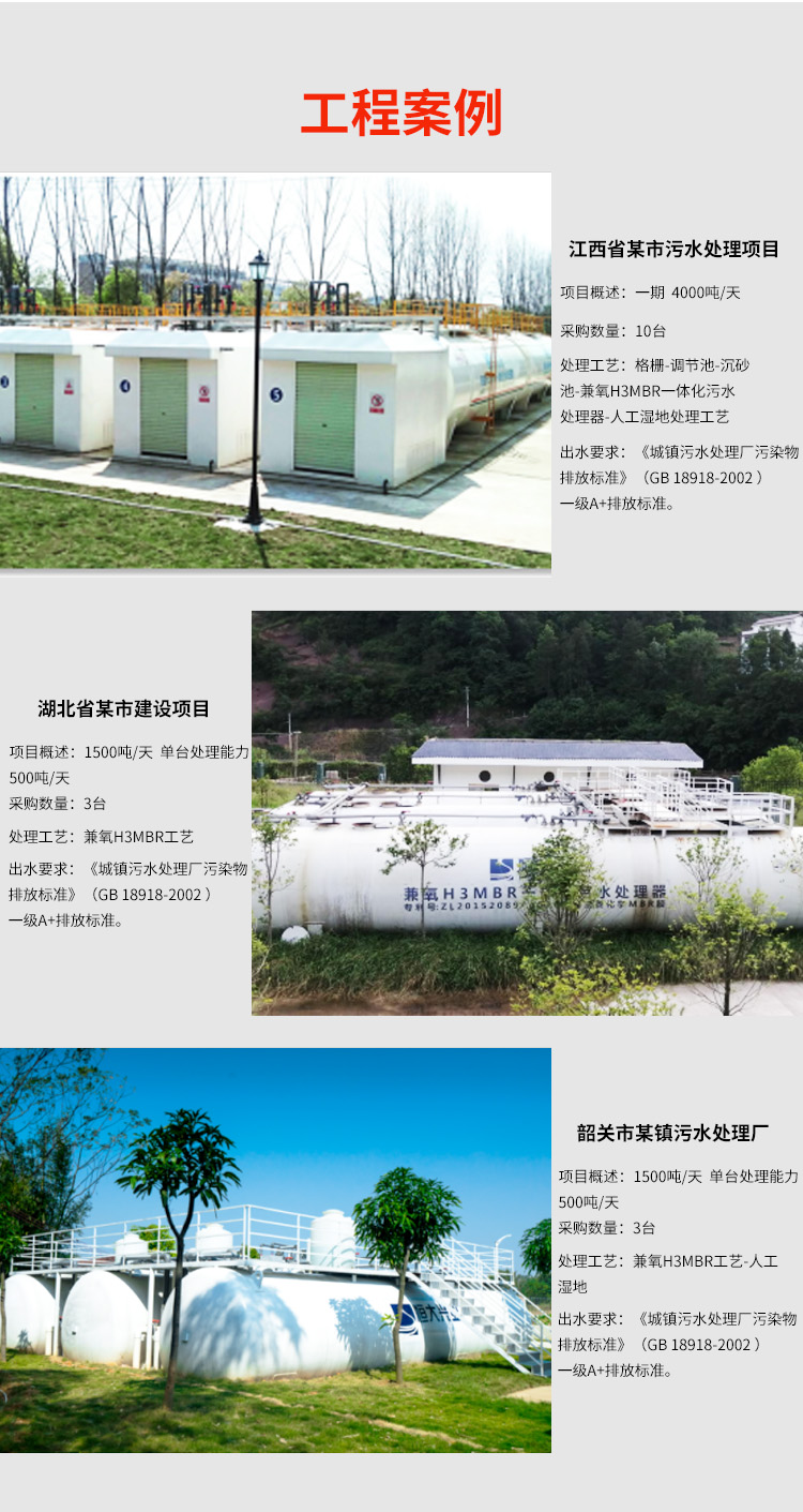 兼氧H3MBR一體化污水處理設備工程案例